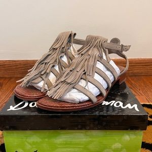 Sam Edelman Gray Fringe Sandals